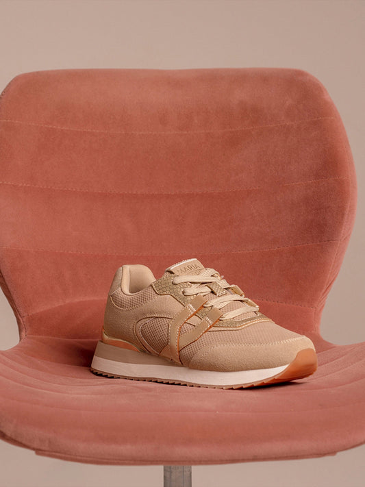 GIULIA - Sneakers beige in tessuto casual