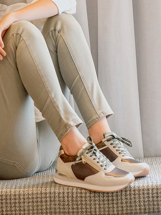 BEATRICE - Sneaker beige in tessuto