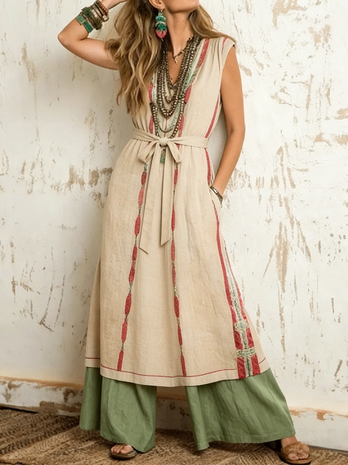 MIRIAM - Completo in lino e cotone dal taglio casual