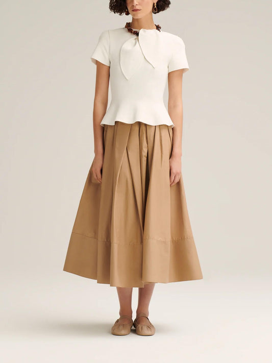 SAMANTHA - Set top crepe e gonna maxi plissettata