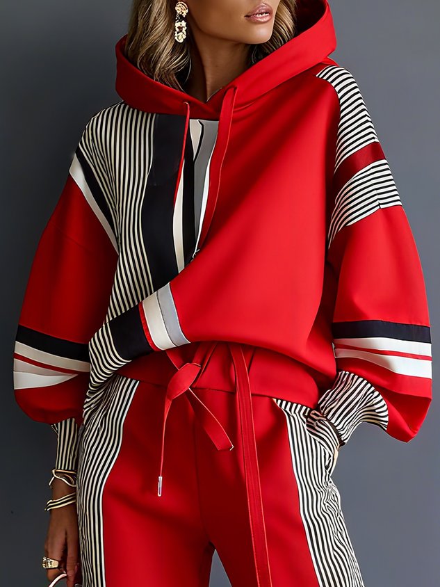 CORMANO - Felpa geometrica oversize rosso e verde