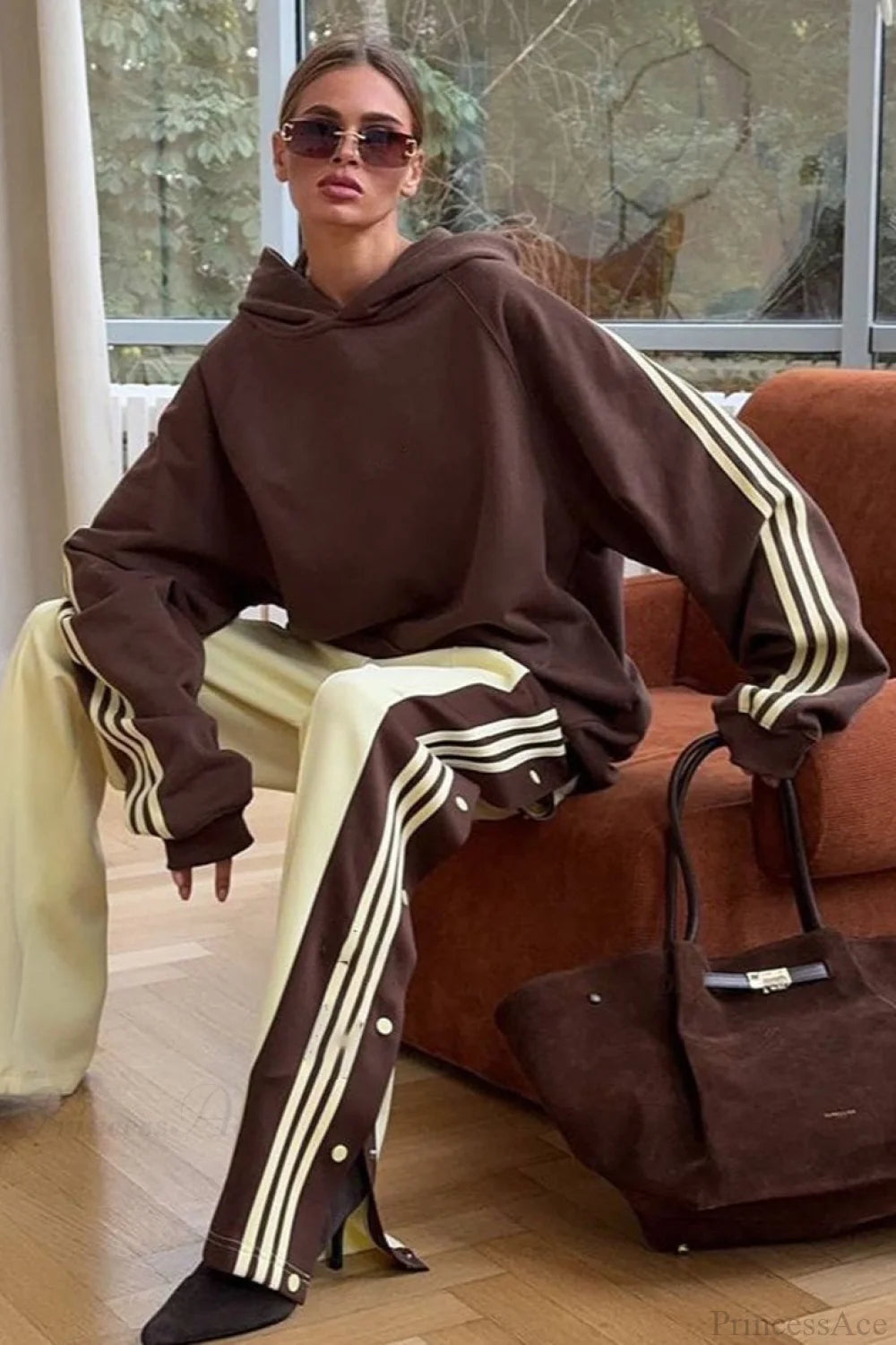 FERRARA - Completo Oversize Hoodie e Pantaloni Color Block