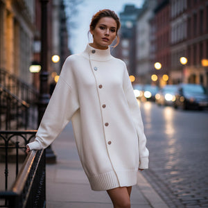SEVERINA - Cardigan oversize in maglia con collo alto