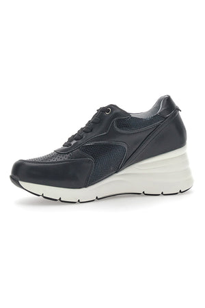 LUCIA - Scarpa ortopedica con zeppa nera
