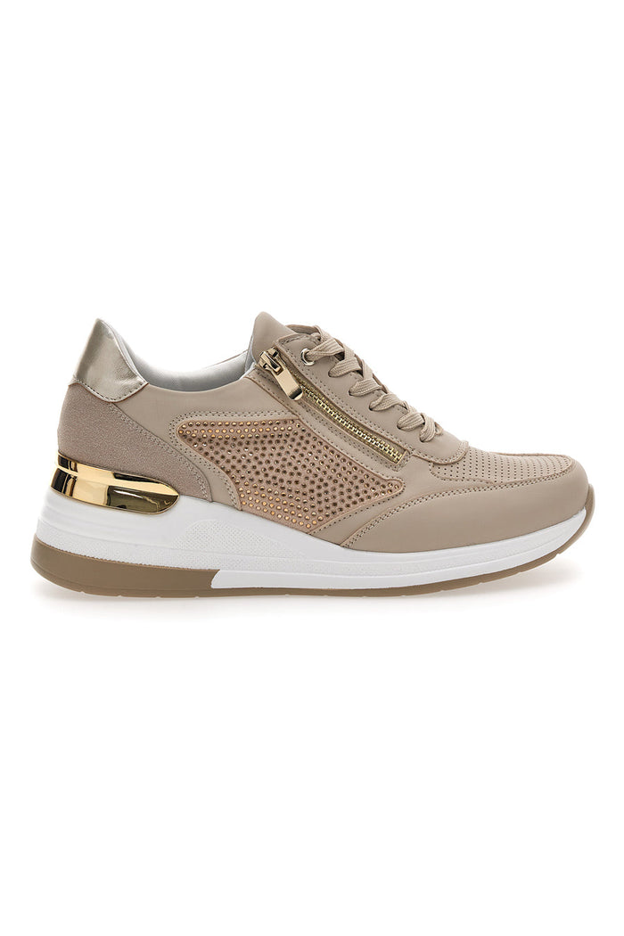 MARTA - Scarpa ortopedica beige con zeppa