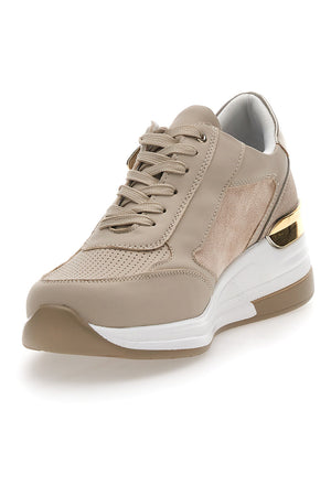MARTA - Scarpa ortopedica beige con zeppa