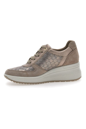 GINEVRA - Scarpa ortopedica con zeppa in pelle bronzo