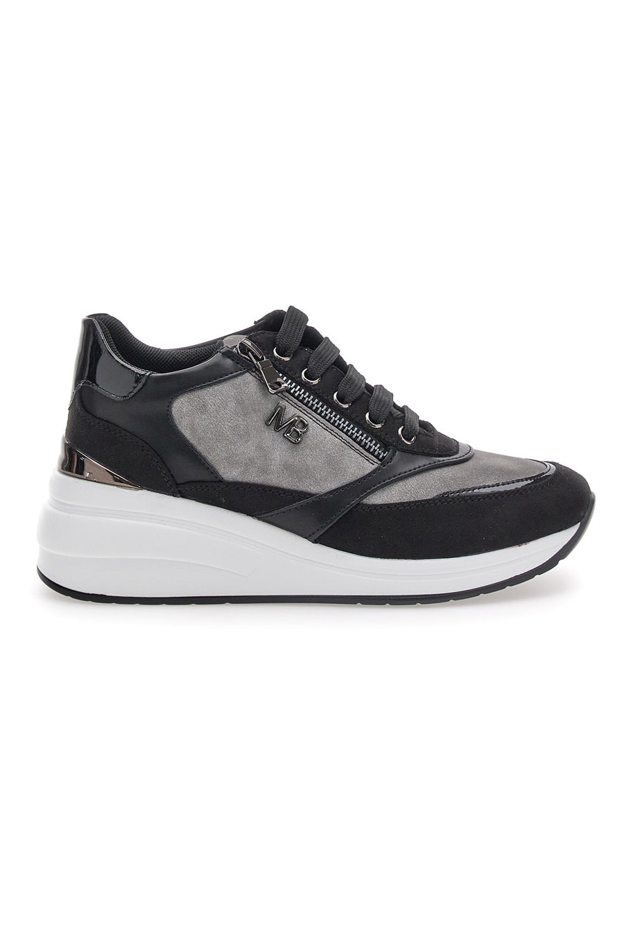 MARIANNA - Scarpa ortopedica con zeppa nera