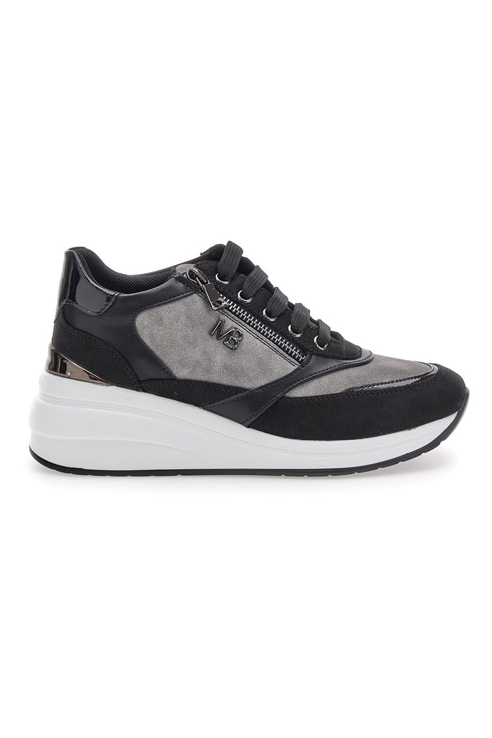 MARIANNA - Scarpa ortopedica con zeppa nera