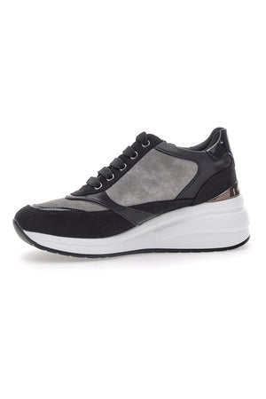MARIANNA - Scarpa ortopedica con zeppa nera