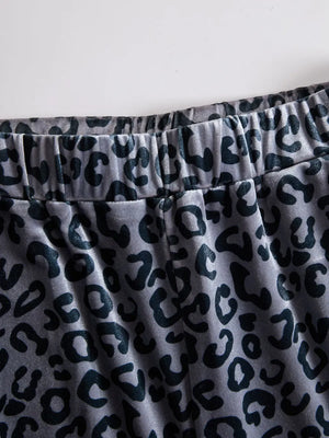 CASAZZA - Completo grigio in velluto leopardato con righe retro
