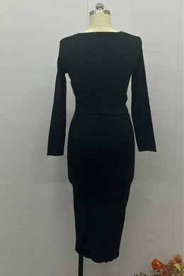 GIULIA - Completo nero a due pezzi elegante