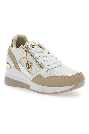 LAURA - Scarpa ortopedica beige con zeppa