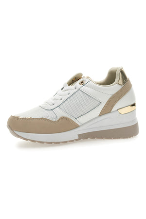 LAURA - Scarpa ortopedica beige con zeppa