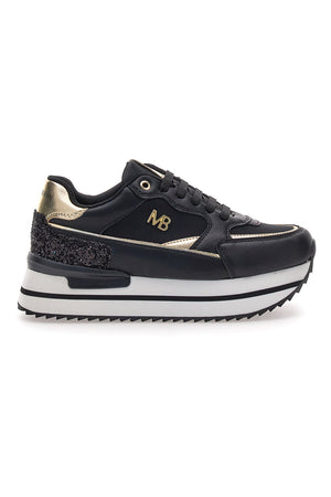 GIULIA - Scarpa ortopedica zeppa glitter oro