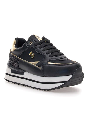 GIULIA - Scarpa ortopedica zeppa glitter oro