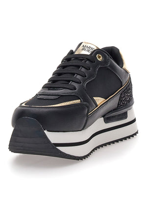 GIULIA - Scarpa ortopedica zeppa glitter oro