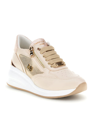 MARIANNA - Scarpa ortopedica beige dettagli dorati