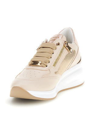 MARIANNA - Scarpa ortopedica beige dettagli dorati