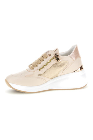 MARIANNA - Scarpa ortopedica beige dettagli dorati