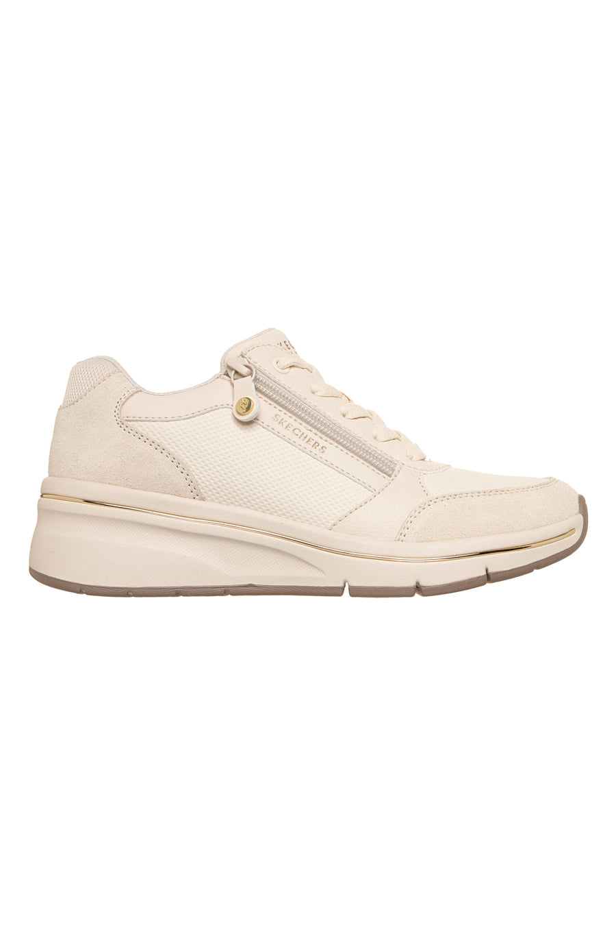 GIULIA - Scarpa ortopedica beige con zip laterale