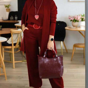 FERRUCCIA - Completo 3 pezzi donna con cardigan lungo