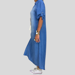 ALESSIA - Abito lungo denim dal comfort disinvolto