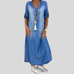 ALESSIA - Abito lungo denim dal comfort disinvolto