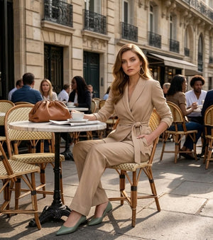 ASIA - Completo TOCCOBELLE su misura, pantaloni wide leg
