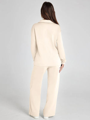 SIRMA - Completo casual donna in felpa blu polvere