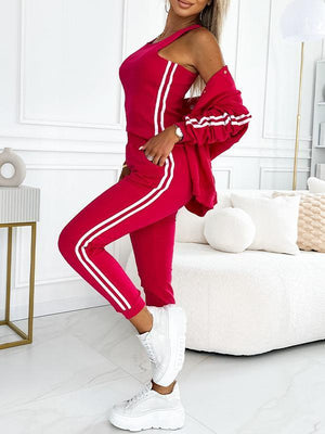SOLAGNA - Completo 3 Pezzi Giacca e Pantalone Girocollo Multicolore