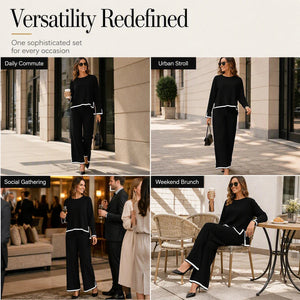 CONSOLATA - Tailleur donna con pantaloni ampi eleganti