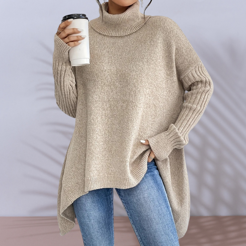 FATIMA - Pullover in maglia a collo alto dalla vestibilità morbida