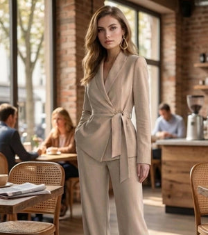 ASIA - Completo TOCCOBELLE su misura, pantaloni wide leg