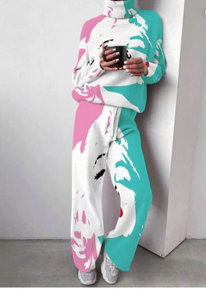 BOVOLONE - Set casual con gattino, nero arancio e rosa