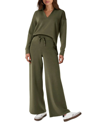 SIRMA - Completo casual donna in felpa blu polvere