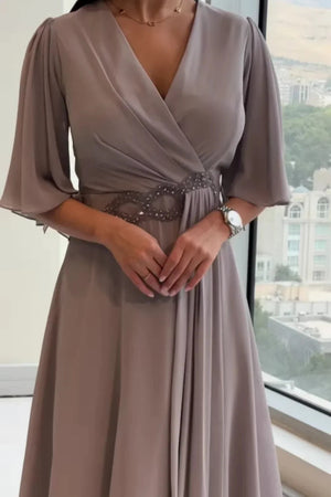 NORA - Abito lungo effetto foulard elegante