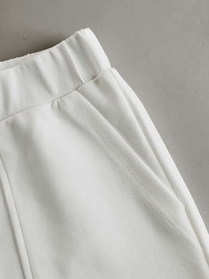 QUIRINA - Set bianco rétro con gilet ricamato e pantaloni ampi