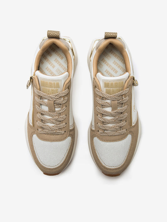 ALESSIA - Sneakers beige in pelle dallo stile essenziale