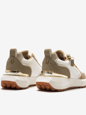 ALESSIA - Sneakers beige in pelle dallo stile essenziale