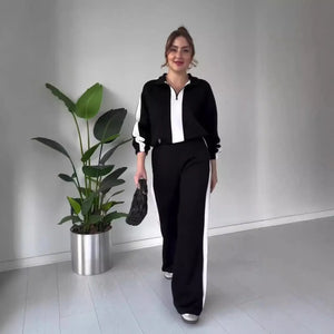 ROBERTA - Completo 2 pezzi con top a zip e pantaloni