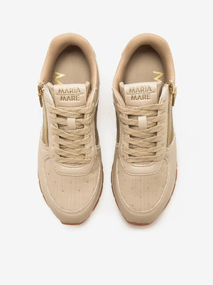 ELISA - Sneakers beige in tessuto casual