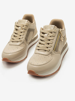ELISA - Sneakers beige in tessuto casual