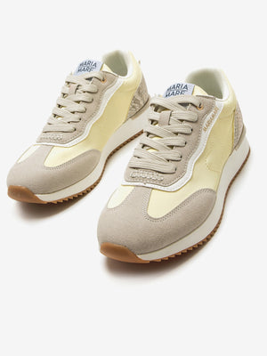 MARTINA - Sneakers gialle in tessutoivaletti platform