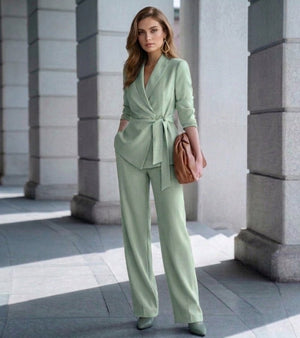 ASIA - Completo TOCCOBELLE su misura, pantaloni wide leg
