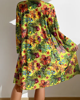 MARTINA - Bikini 3 pezzi con stampa tropicale e coprispalle