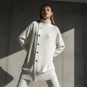 SEVERINA - Cardigan oversize in maglia con collo alto