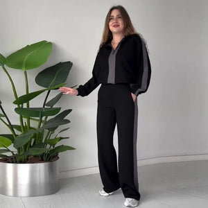 ROBERTA - Completo 2 pezzi con top a zip e pantaloni