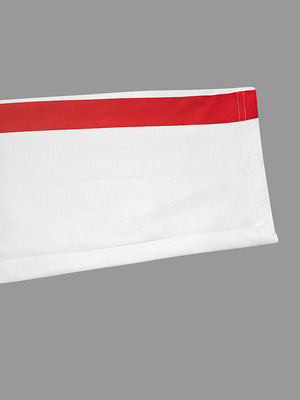 PETTINEO - Pantaloni bianchi gamba dritta a contrasto rigato