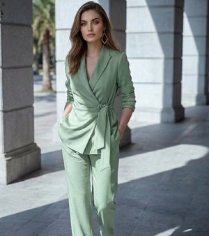 ASIA - Completo TOCCOBELLE su misura, pantaloni wide leg
